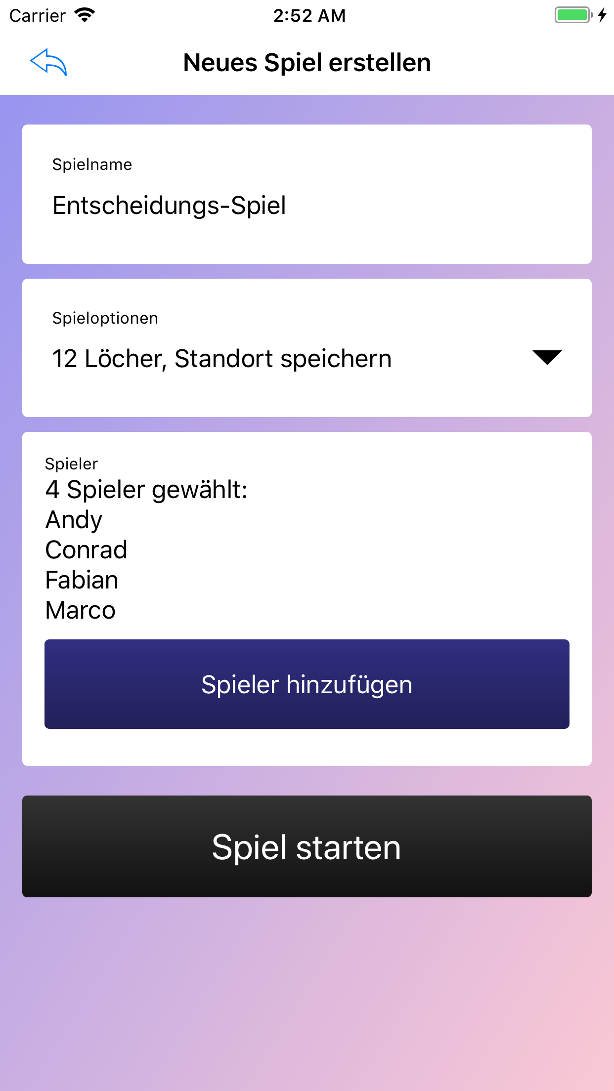 Krolf App Screenshot